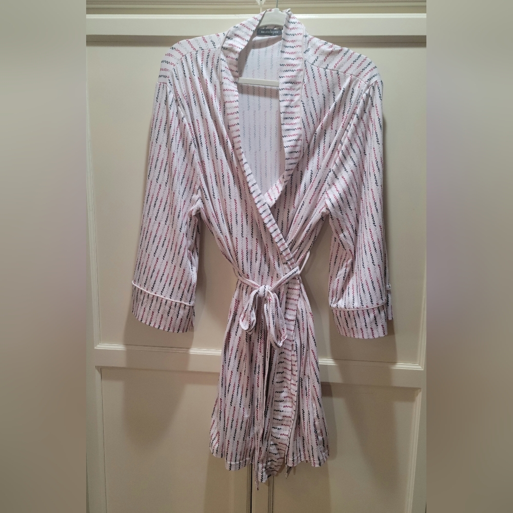 Nanette Lepore Striped Robe in Pink and White